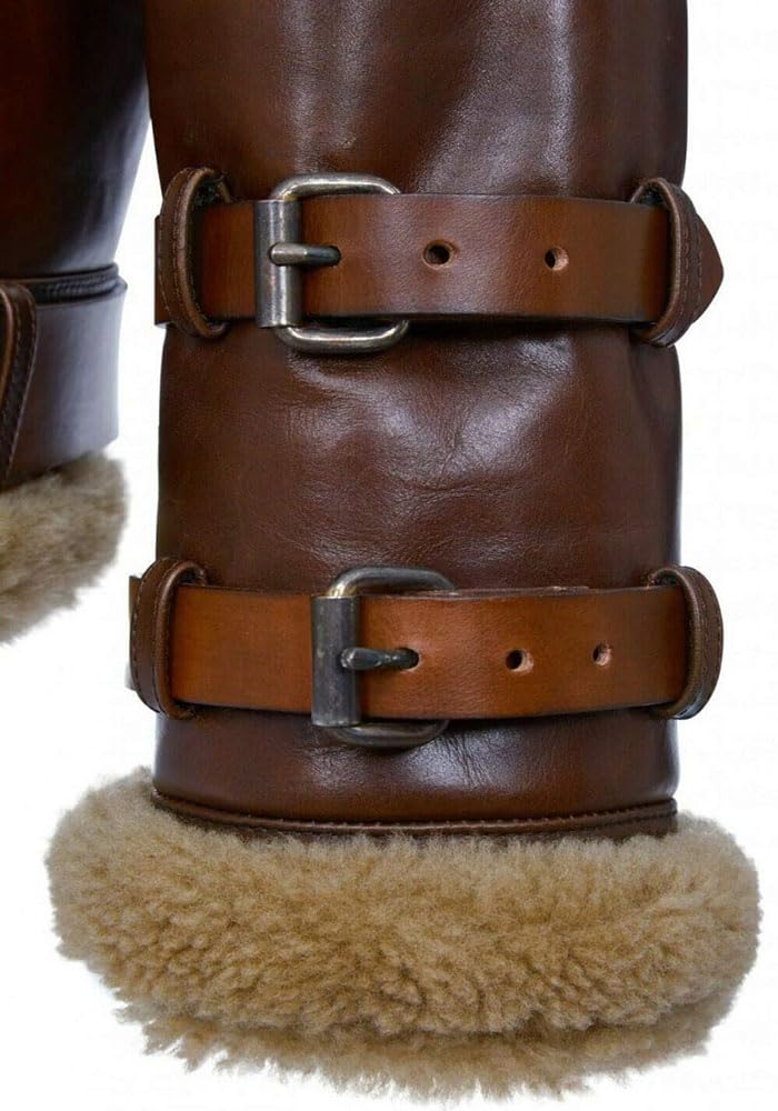 ZA Fashion Cloud Men's Genuine RAF Shearling Sheepskin Leather Aviator B3 Bomber Flying Fur Jacket