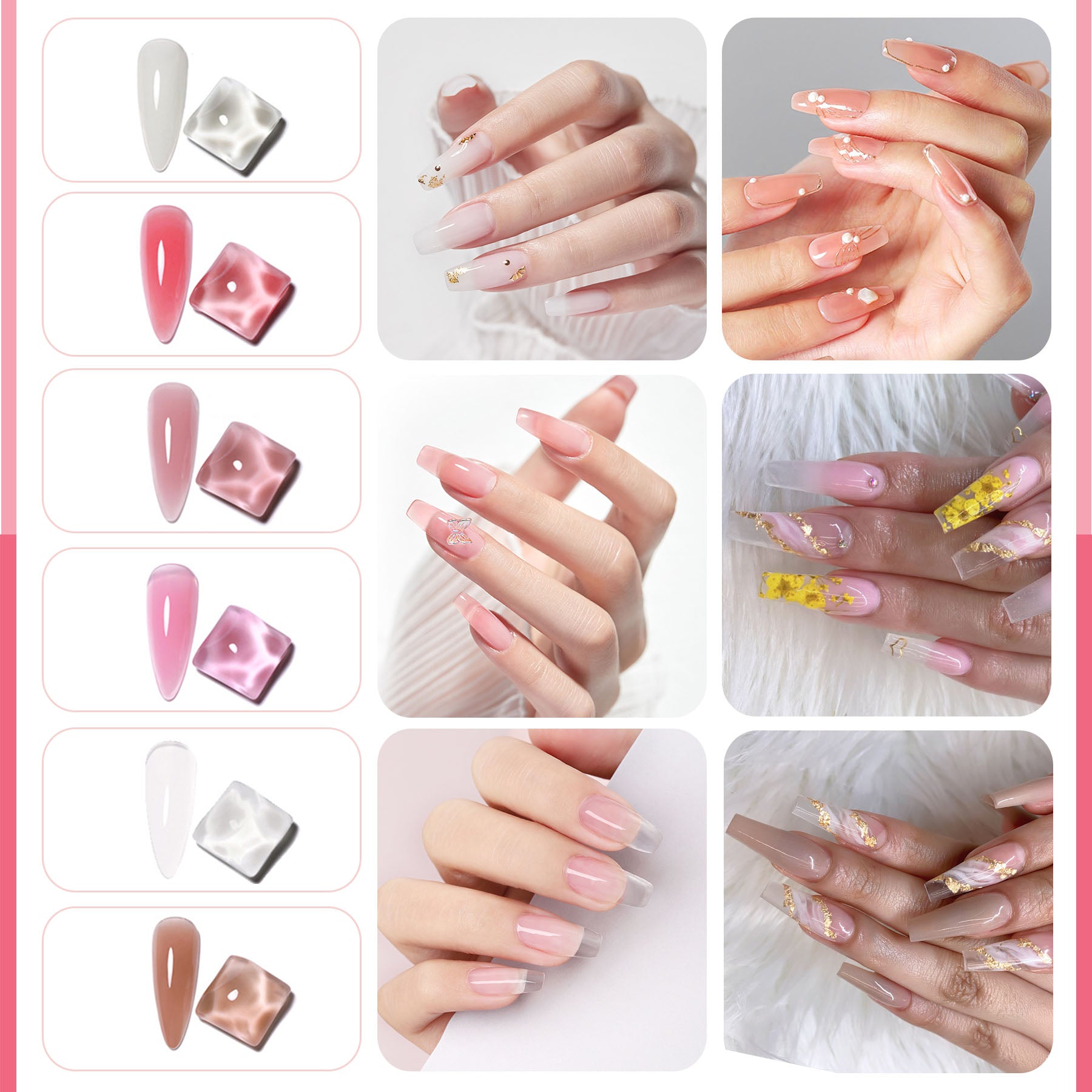Poly Gel Nail Kit, Poly Nail Gel Kit With UV Lamp For Beginners With Everything, Gel Extension Nail Kit With Slip Solution