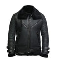ZA Fashion Cloud New Men's Real Shearling Sheepskin B3 WWII Jacket Bomber Aviator Pilot Coat