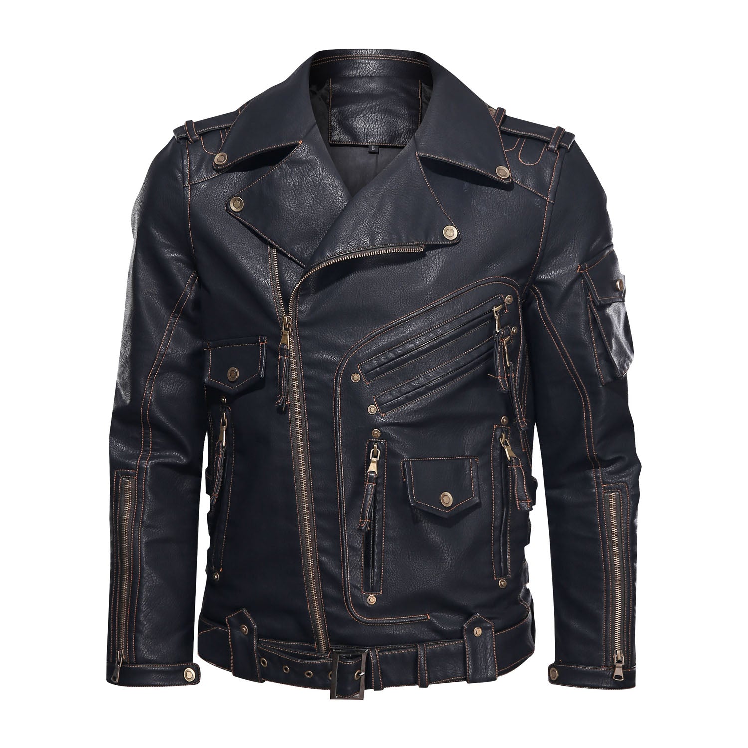 Motorcycle Leather Jacket, Punk Style PU Jacket