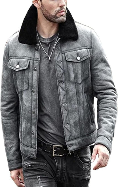 Men Real B3 Sheepskin Shearling Flying WW2 Aviator Winter Fur Bomber Leather Jacket