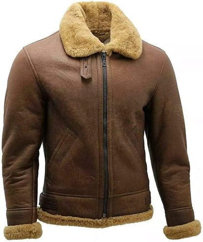 B3 Shearling Sheepskin World War 2 Bomber Leather Flying Aviator Jacket