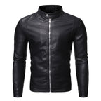 Men's Slim Casual Leather Jacket Motorcycle Jacket