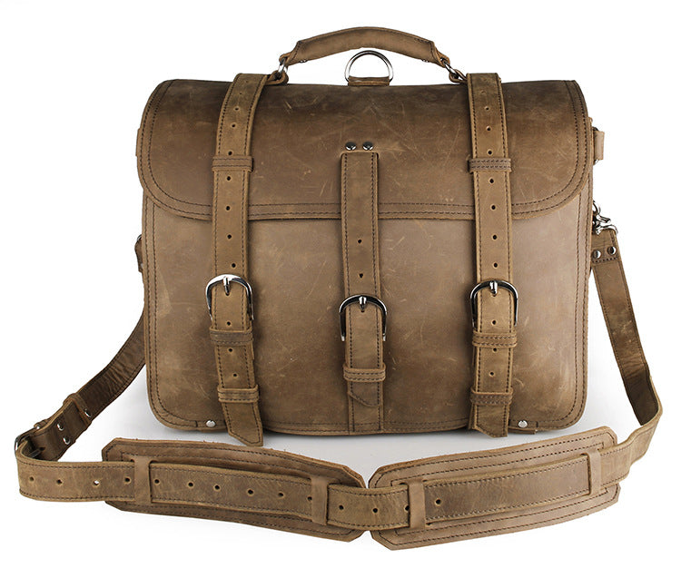 Leather bag leather bag wholesale cool crazy horse men Shoulder Messenger Bag 7072