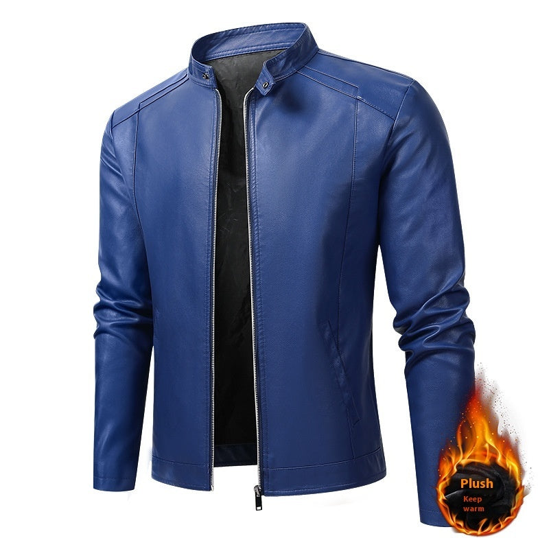 Men's Slim Casual Leather Jacket Motorcycle Jacket