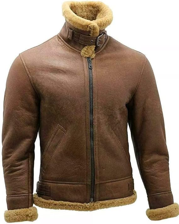 B3 Shearling Sheepskin World War 2 Bomber Leather Flying Aviator Jacket