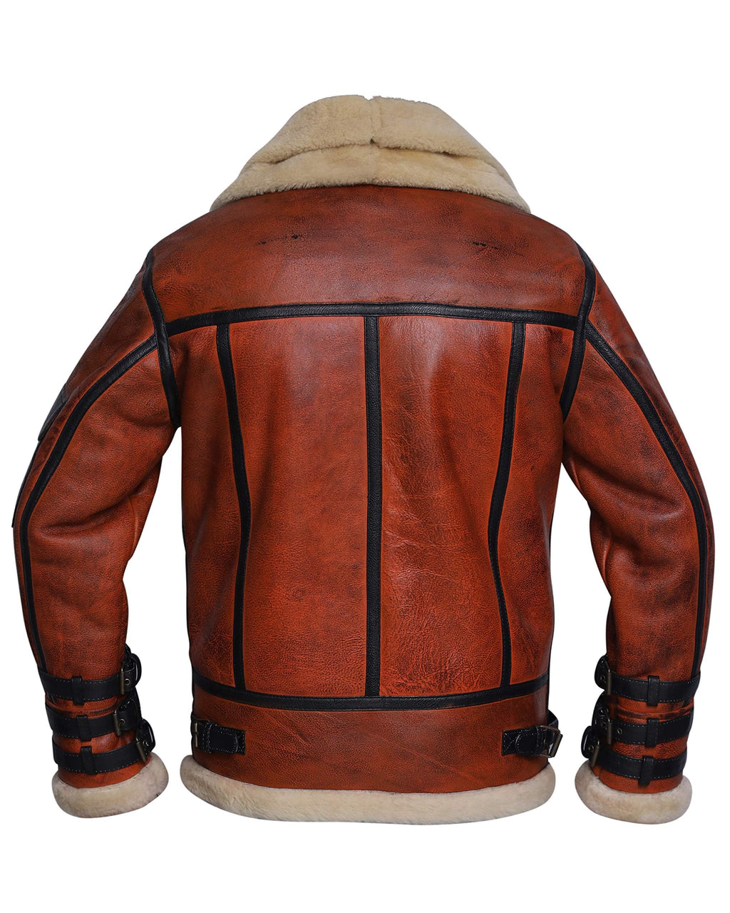 ZA Fashion Cloud Men Real RAF Aviator B3 Bomber Flight WW2 Shearling Sheepskin Jacket