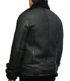 ZA Fashion Cloud New Men's Real Shearling Sheepskin B3 WWII Jacket Bomber Aviator Pilot Coat