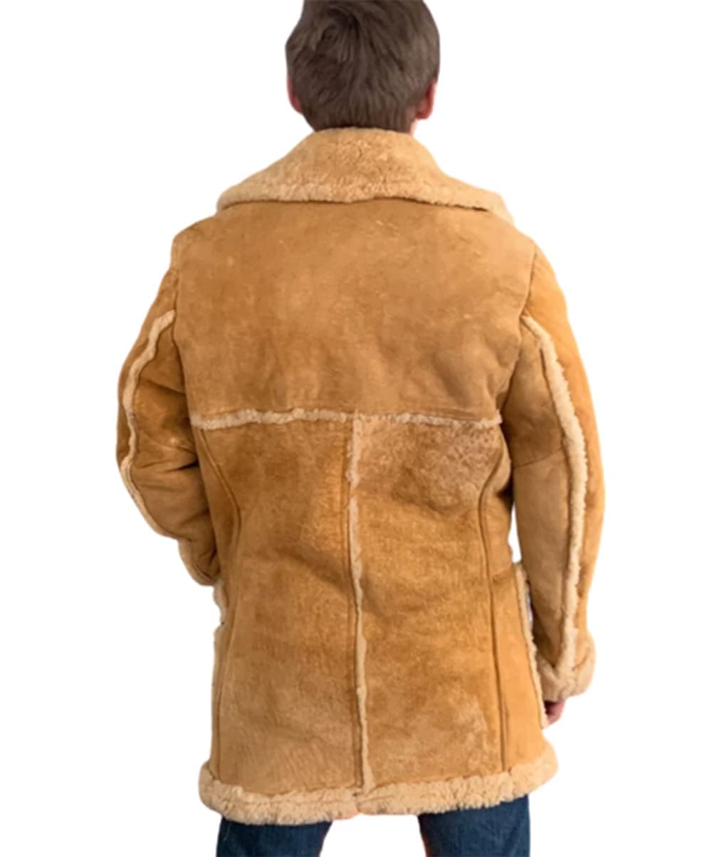 ZA Fashion Cloud Mens Genuine Shearling B3 flight Jacket Bomber Sheepskin Leather Winter Coat