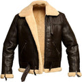 ZA Fashion Cloud Mens Aviator B3 Bomber Flying Pilot Real Shearling Sheepskin Leather Jacket
