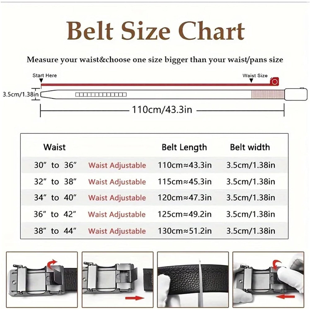 Men Belt Leather Belt For Men With Anti-Scratch Buckle Control Design For Formal Work Or Casual
