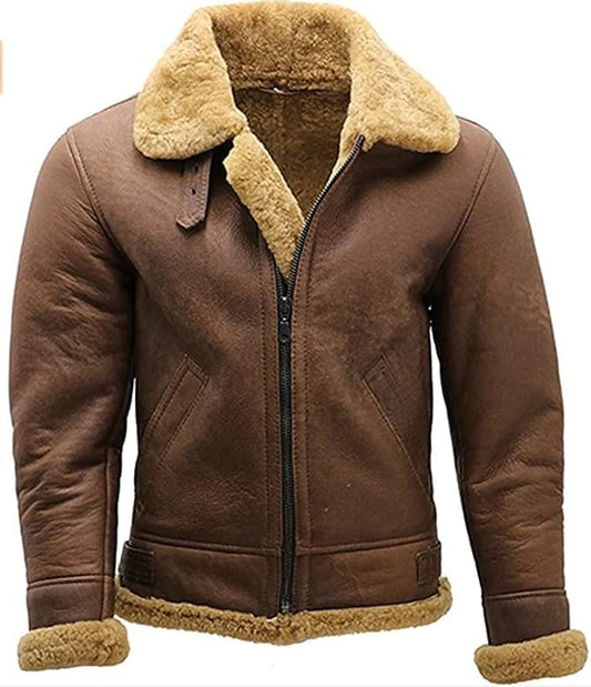 B3 Shearling Sheepskin World War 2 Bomber Leather Flying Aviator Jacket