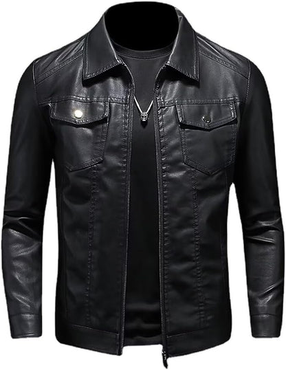 Genuine Leather Motorcycle Black Biker Vintage Outwear Casual Lambskin Quilted Jacket For Men