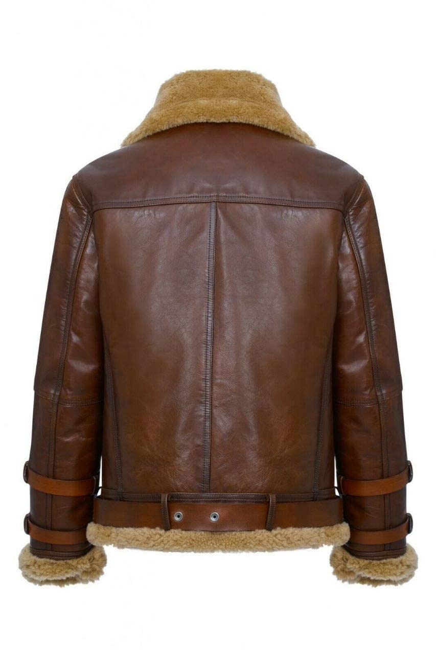 Men’s Real Sheepskin Shearling Jacket B3 RAF Aviator Flying Bomber Jacket