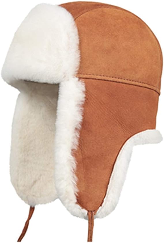 Aviator Shearling Sheepskin Russian Ushanka Trapper Winter Fur Cap