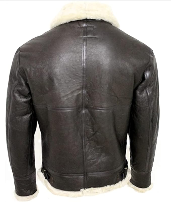 Men's B3 Shearling Sheepskin World War 2 Bomber Leather Flying Aviator Jacket