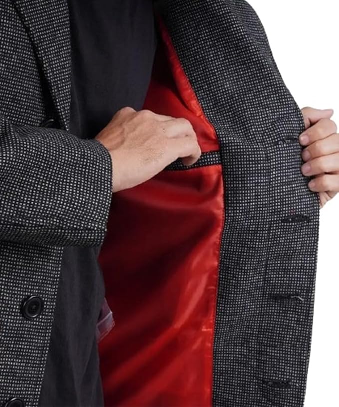 Men's Grey Singal Breasted Slim Fit Long Wool Top Coat - Elegant Winter Warm Overcoat