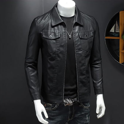 Genuine Leather Motorcycle Black Biker Vintage Outwear Casual Lambskin Quilted Jacket For Men