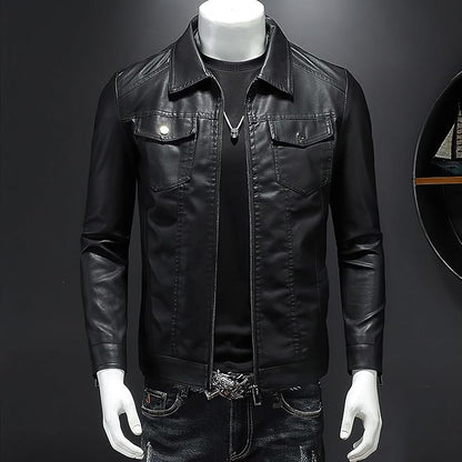 Genuine Leather Motorcycle Black Biker Vintage Outwear Casual Lambskin Quilted Jacket For Men