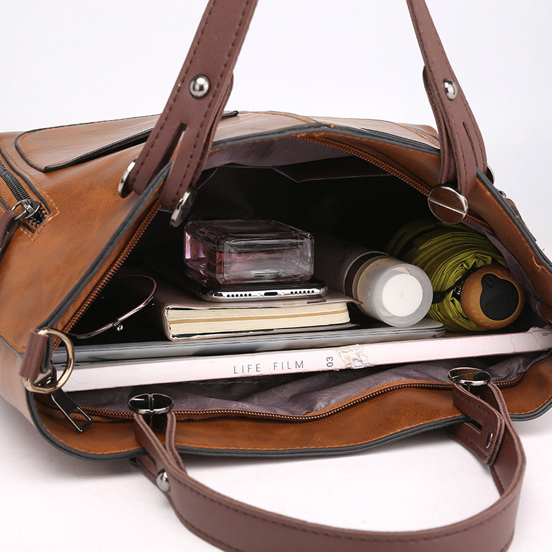 Retro Large-capacity Handbags Simple Crossbody Shoulder Bags For Women