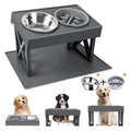 MADDEMCUTE Elevated Dog Bowl Stand: 3 Adjustable Heights with Slow Feeder & Silicone Mat