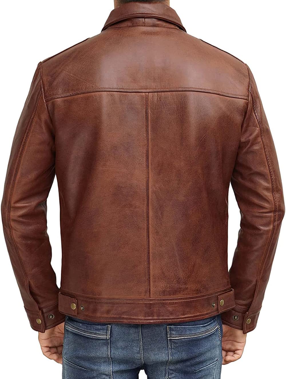 ZA Fashion Cloud New Men's Brown Genuine Lambskin Motocycle Leather Jacket