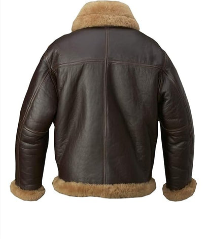 B3 Men Real Shearling Sheepskin flying WW2 Aviator RAF Bomber Jacket