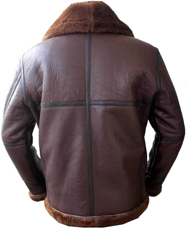 Men's RAF Aviator B3 Bomber Shearling Real Sheepskin Leather Flying Pilot Jacket