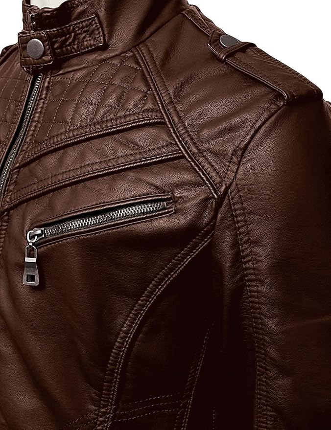 Men's VINTAGE Genuine Lambskin Motorcycle Jacket - All Season Premium Racer Slim Fit Biker Coat