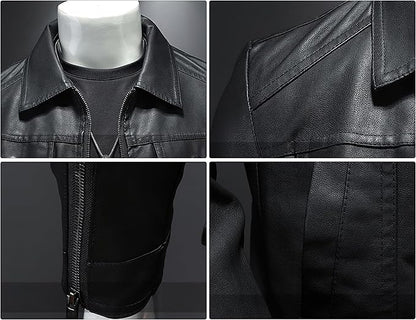 Genuine Leather Motorcycle Black Biker Vintage Outwear Casual Lambskin Quilted Jacket For Men