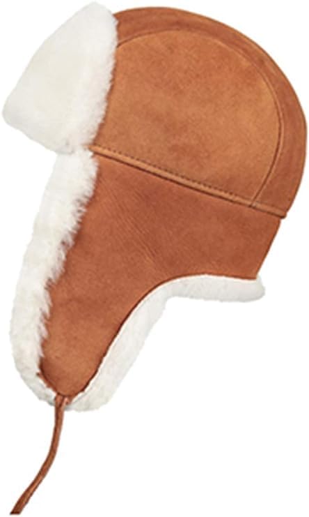 Aviator Shearling Sheepskin Russian Ushanka Trapper Winter Fur Cap