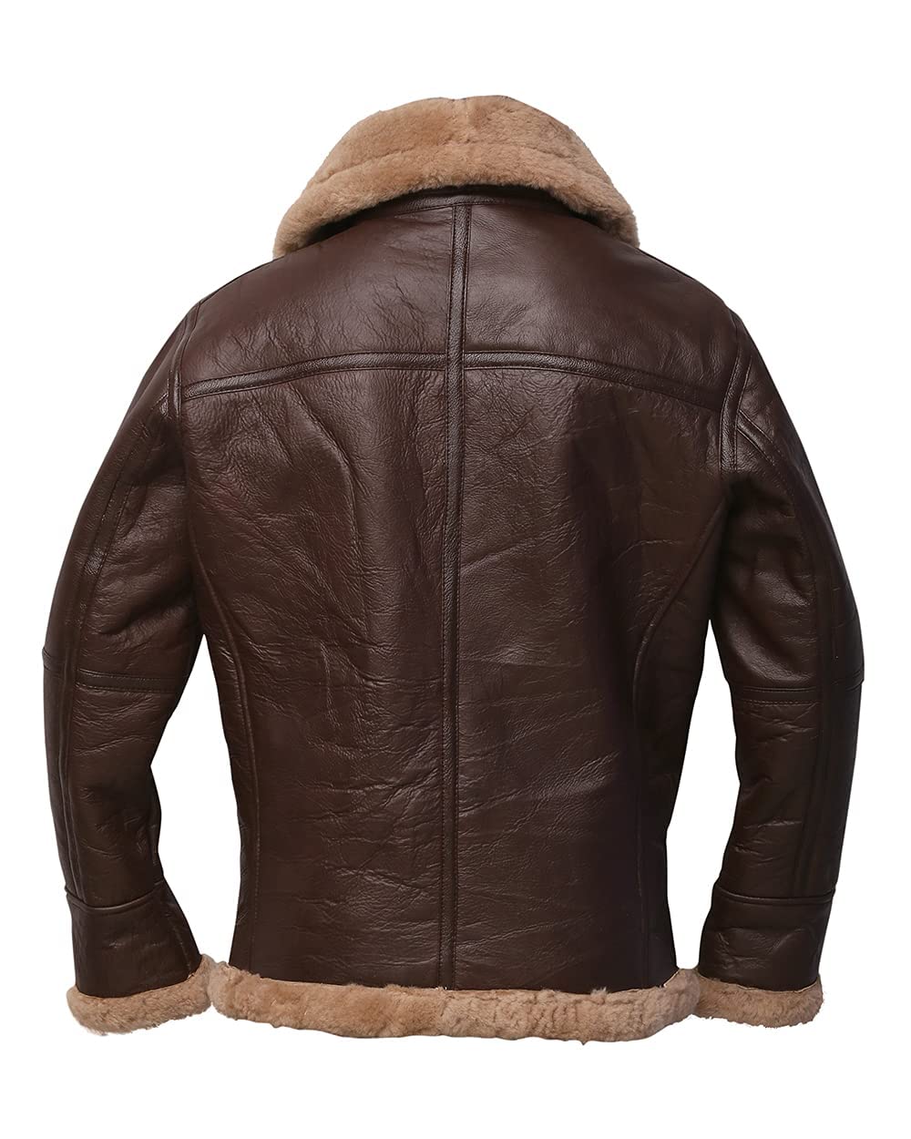 ZA Fashion Cloud Men’s Aviator Real Flying Arvin B3 Bomber Pilot Shearling Sheepskin Leather Jacket