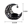 Crescent Moon Candle Holder – Gold & Black Metal Eid Ramadan Tealight Decor for Home & Wedding
