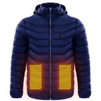 Men Heated Puffer Jacket Electric Heating Coat Insulated Hood Windbreaker 9Heat Zones