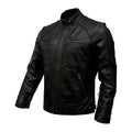 Mens Genuine Leather Biker Jacket Black | Vintage Black Distressed Lambskin Motorcycle Jackets for Men