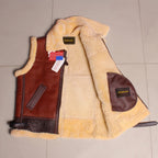 ZA Fashion Cloud Mens Brown Shearling Vest Lambskin Winter Jackets