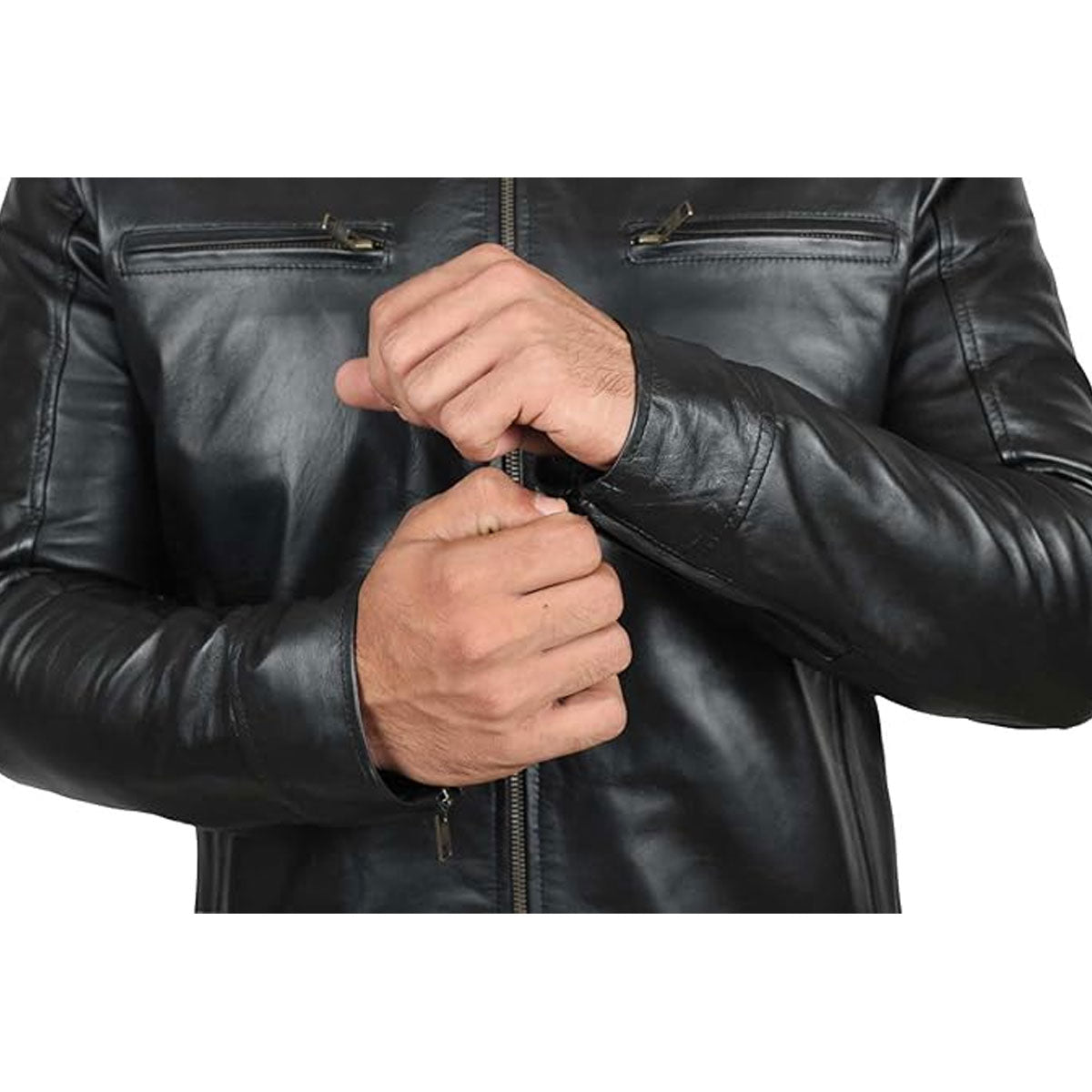 Leather Jackets For Men - Real Lambskin Motorcycle Style Mens Leather Jacket