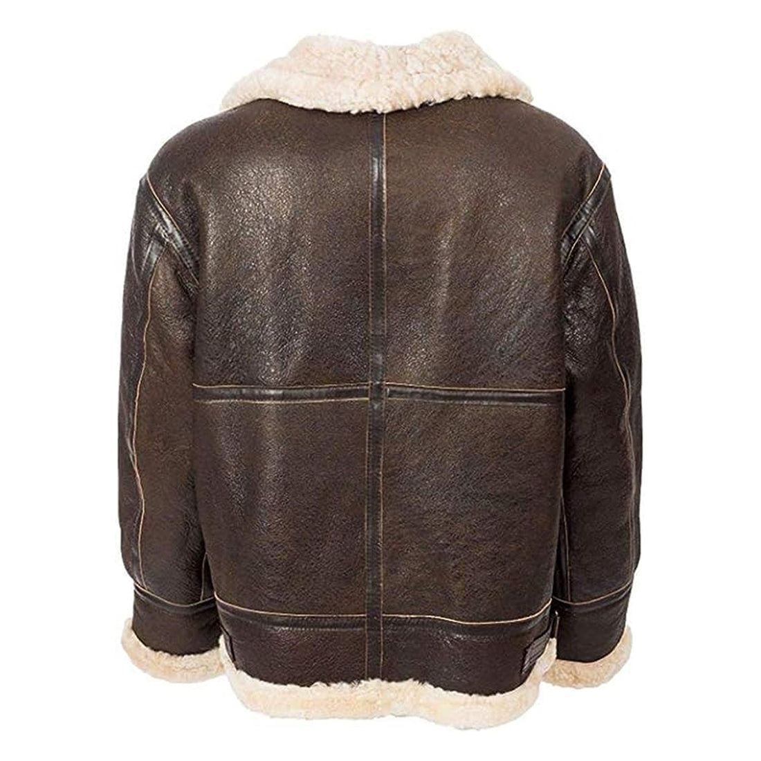 ZA Fashion Cloud Mens B3 Distressed Real Flying Fur Aviator Bomber Shearling Sheepskin Leather Jacket