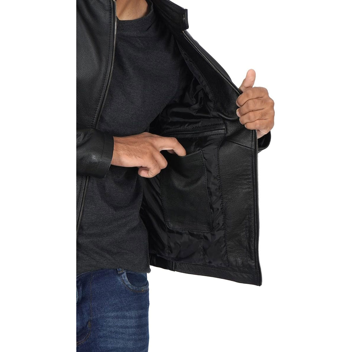 Leather Jacket Men - Casual Stylish Genuine Lambskin Black Leather Jackets for Men