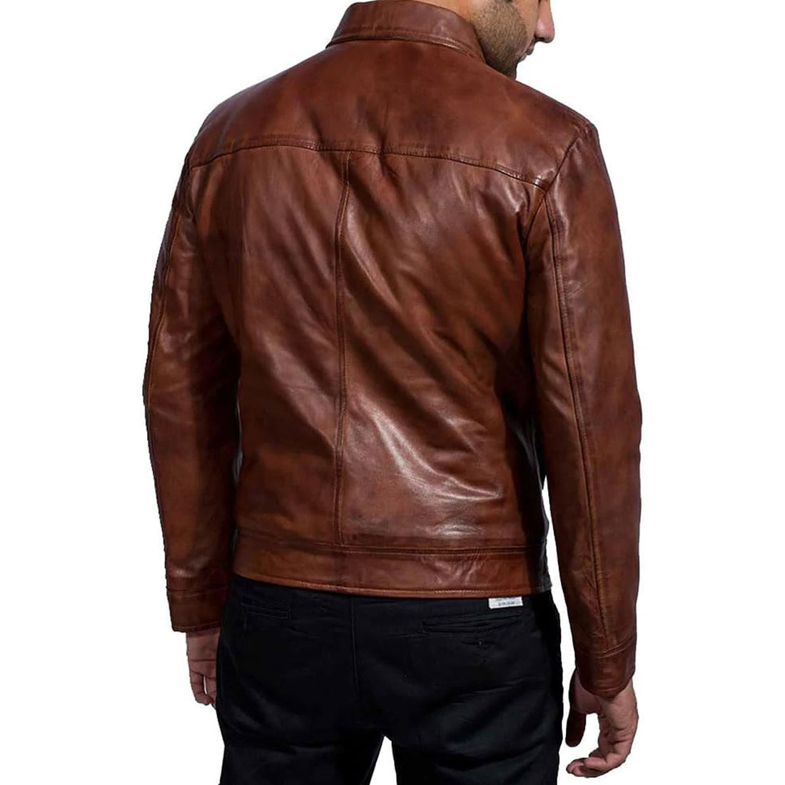 Mens Leather Jacket - Real Lambskin Classic Vintage Style Leather Jackets For Men Brown Leather Jacket for Mens