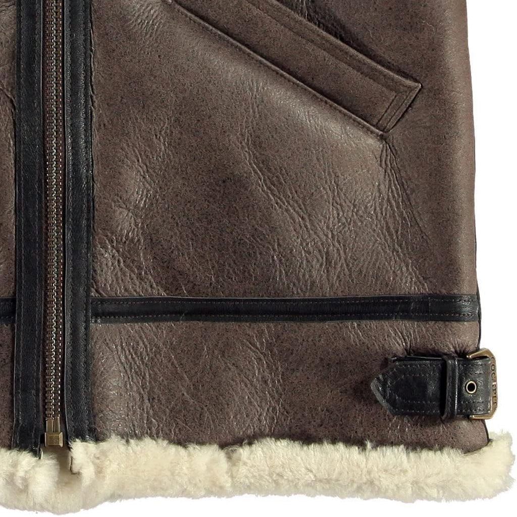 ZA Fashion Cloud B3 Bomber RAF Shearling Sheepskin Flying Pilot Leather Vest