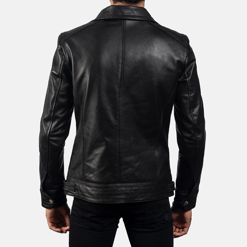 Genuine Black Leather Motorcycle Legacy Biker Jacket - All Season Premium Racer Slim Fit Racer Coat For Men