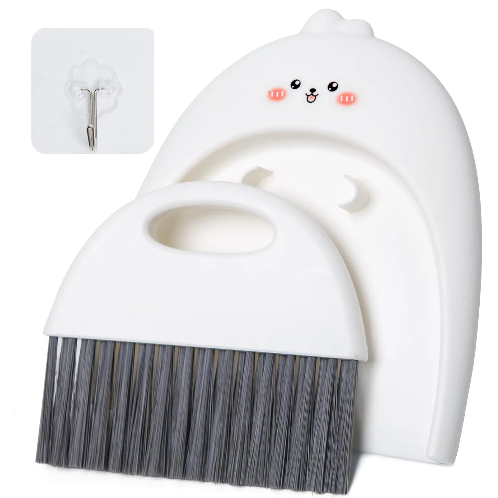 XXFLOWER Mini Dustpan and Brush Set Small Handheld Dust Pan with Clean Broom for Home Kitchen Desktop Sofa Keyboard Table and Pet Cages(Cute Animal)