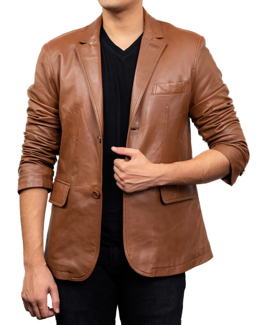 Men's Genuine Brown Leather Jacket Motorcycle Legacy Biker All Season Premium Racer Slim Fit Racer