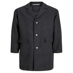 ZA Fashion Cloud Men's Button-up Mid Long Soft Warm Trench Regular Fit Notch Lapel Collar Wool Blend Top Coat