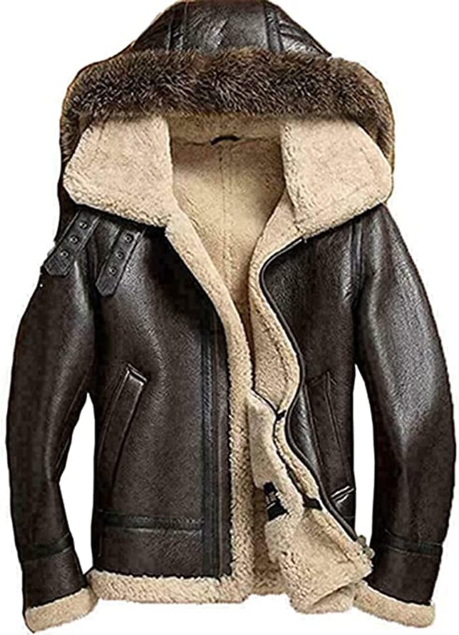 ZA Fashion Cloud Men Genuine sheepskin raccoon fur detachable hood Bomber winter jacket