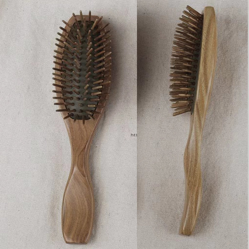 Natural Green Sandalwood Massage Comb, Hair Comb, Wooden Comb, Scalp Massager, Hair Growth Comb, Massage Comb
