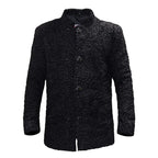 ZA Fashion Cloud New Real Karakul Persian Lamb Fur Jacket Black Coat