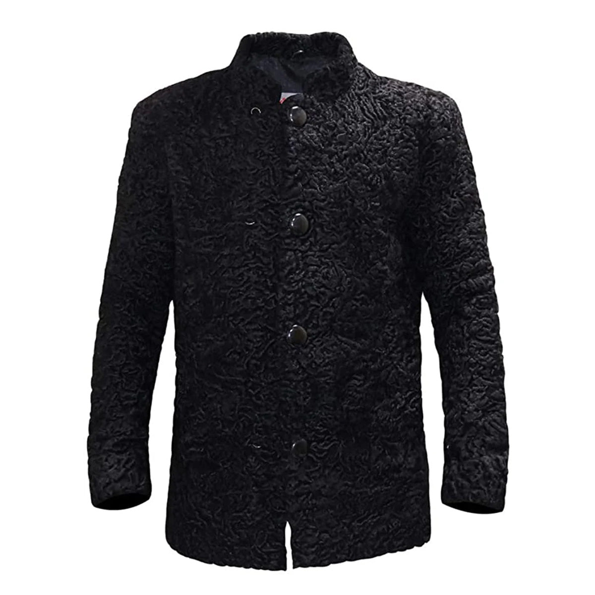 ZA Fashion Cloud New Real Karakul Persian Lamb Fur Jacket Black Coat