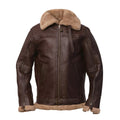 ZA Fashion Cloud Men’s Aviator Real Flying Arvin B3 Bomber Pilot Shearling Sheepskin Leather Jacket